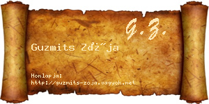 Guzmits Zója névjegykártya